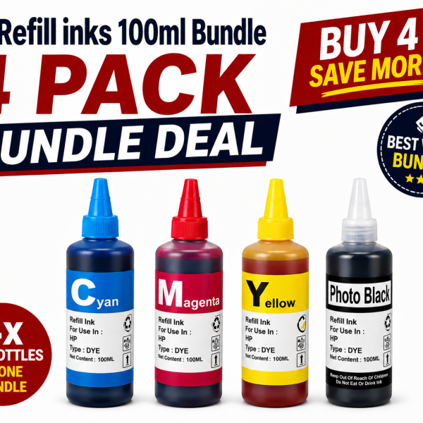 4x Refill inks 100ml Bundle