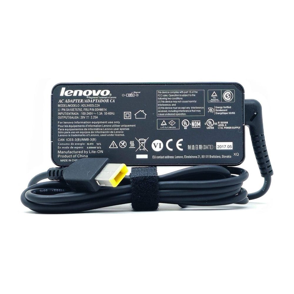 Lenovo 01FR035 - 45W 20V 2.25A Slim Yellow Square Tip AC Adapter