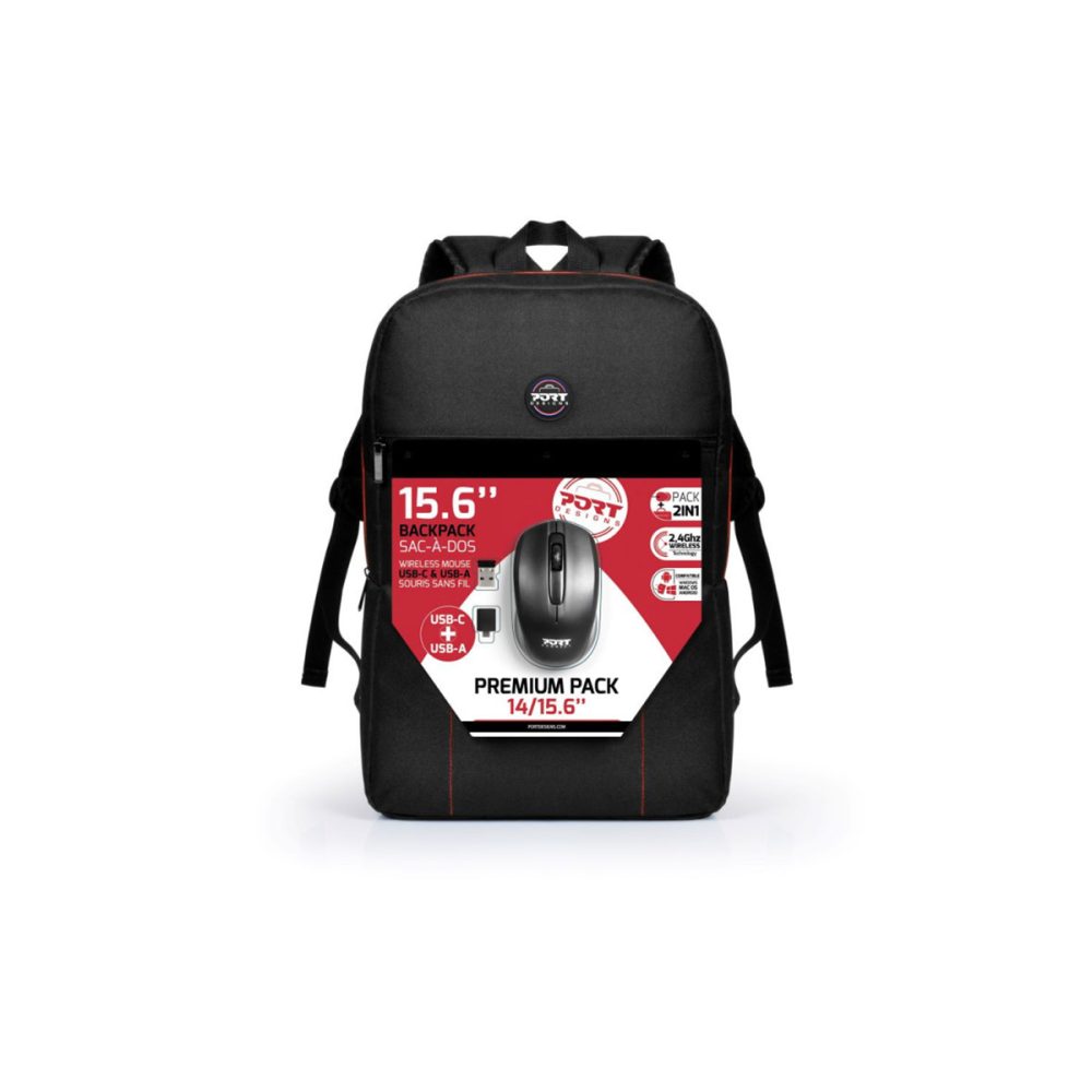 14/15.6" Port Pack Backpack + Wireless Mouse