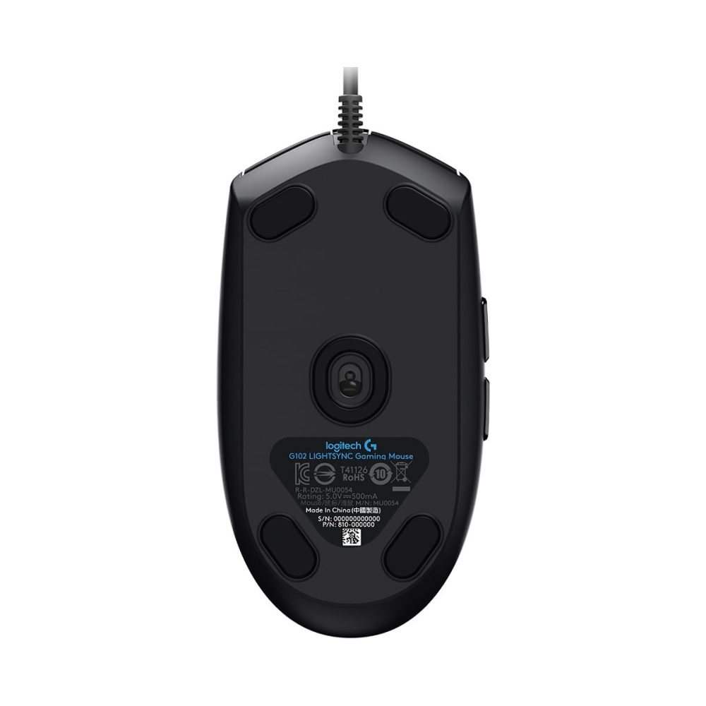 Logitech G102 LIGHTSYNC 8,000 DPI RGB Black Wired Gaming Mouse - Image 4