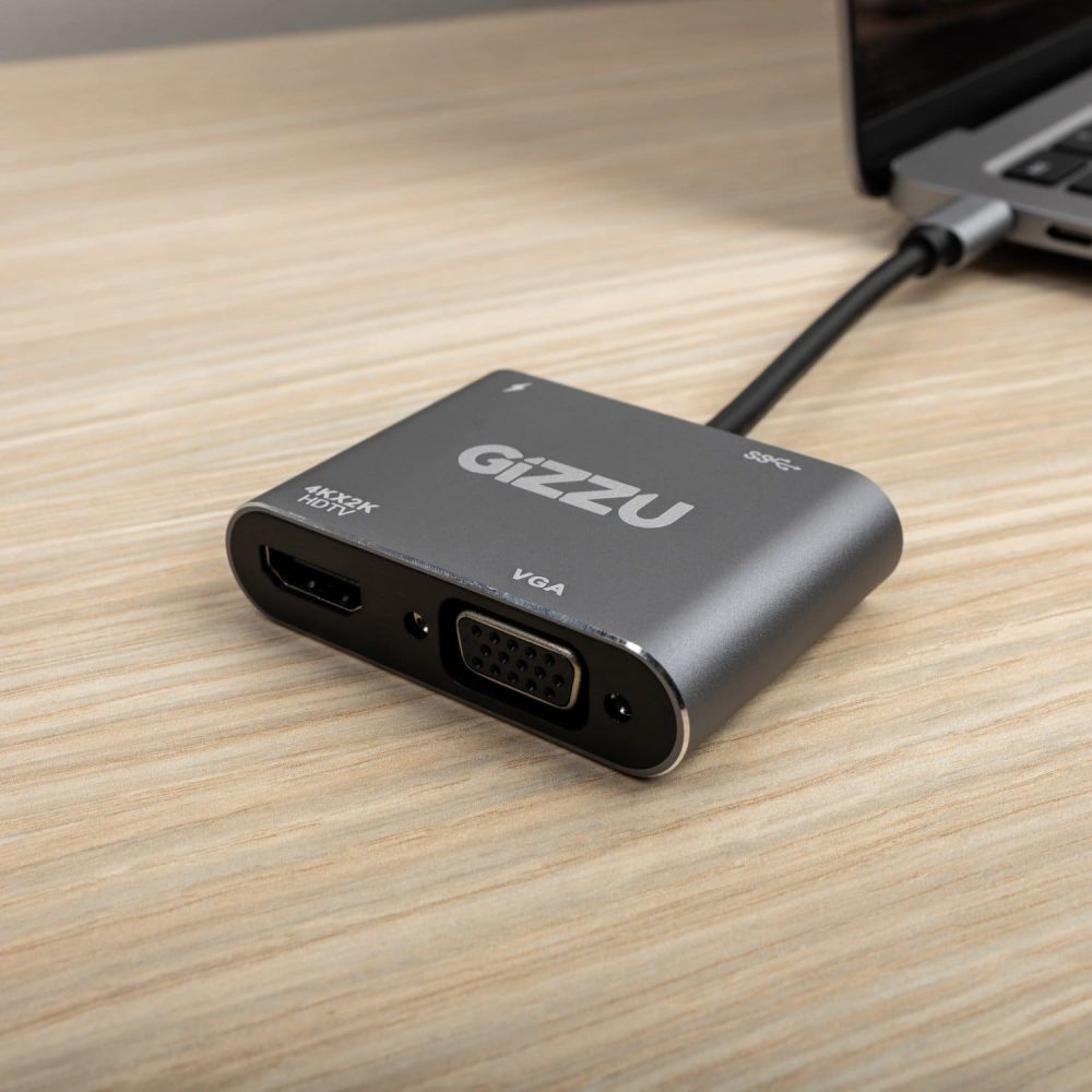 Gizzu 4-in-1 Type-C to HDMI/VGA/USB3.0 Hub - Image 5