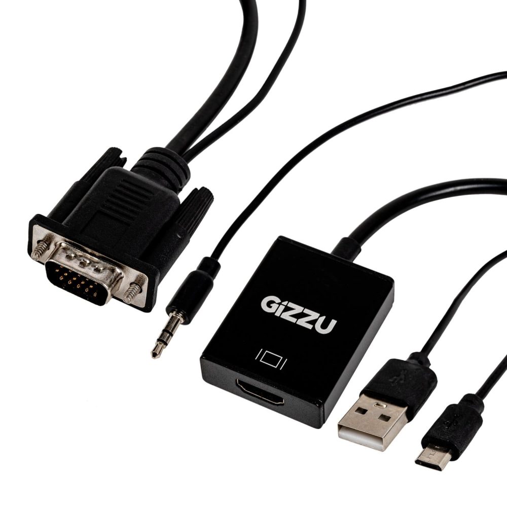 Gizzu 1080P VGA to HDMI Adapter with Audio