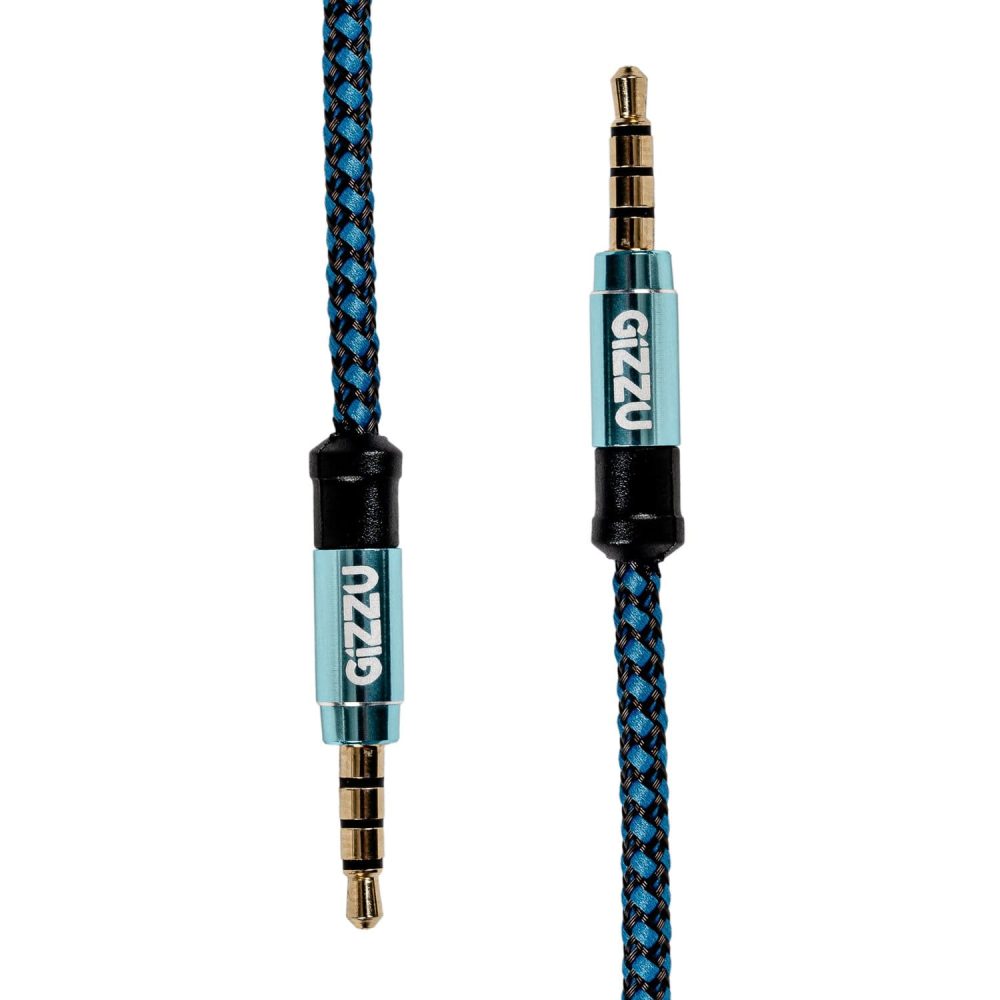 Gizzu 3.5mm AUX Cable 1.5m - Black/Blue - Image 2