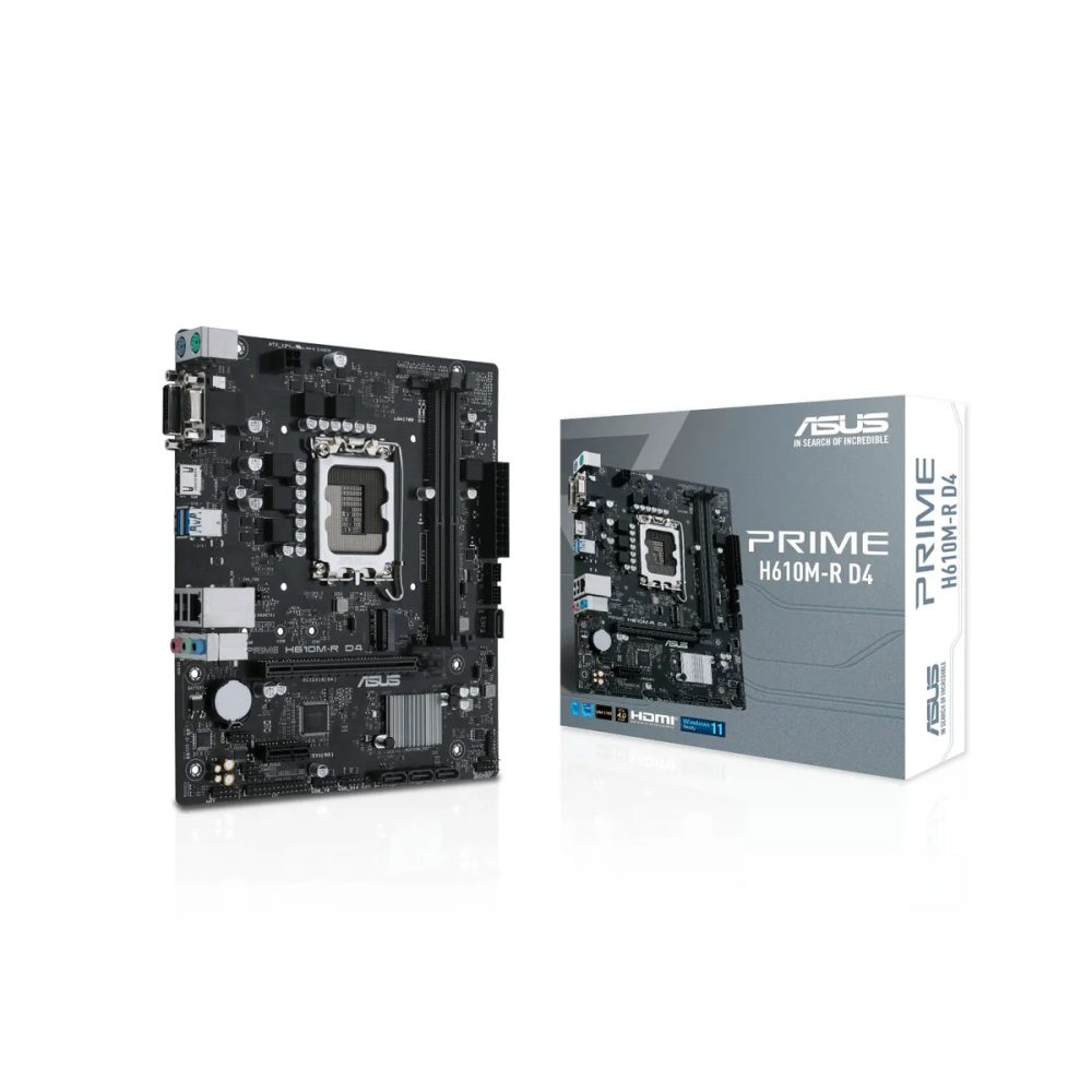 Asus Prime H610M-R D4-SI LGA1700 for 12th Gen; 2xDDR4