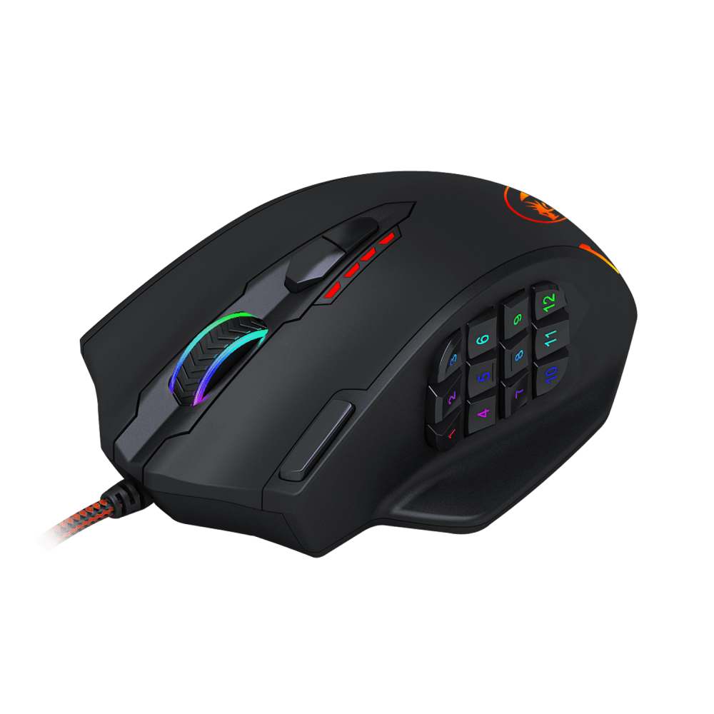 REDRAGON IMPACT 12400DPI MMO Gaming Mouse - Black - Image 2