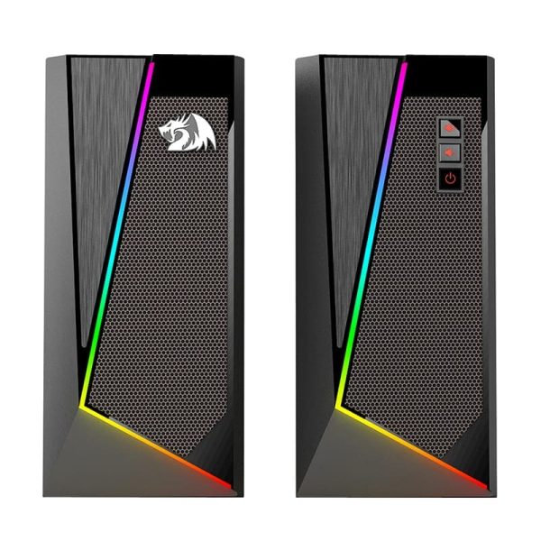 REDRAGON 2.0 Satellite Speaker ANVIL 2 x 3W RGB USB | Aux Gaming Speaker - Black - Image 2