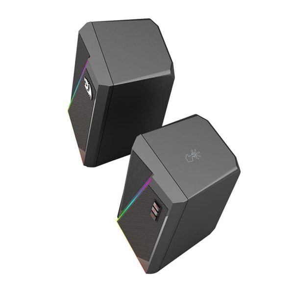 REDRAGON 2.0 Satellite Speaker ANVIL 2 x 3W RGB USB | Aux Gaming Speaker - Black - Image 3