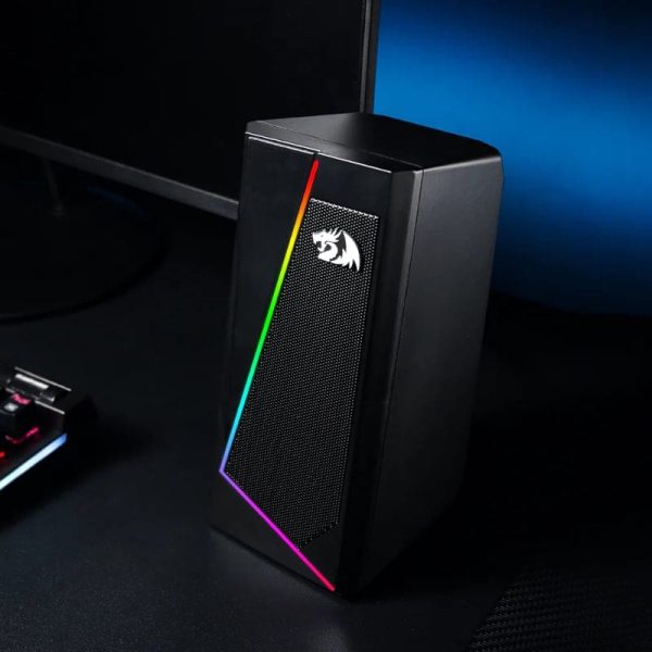 REDRAGON 2.0 Satellite Speaker ANVIL 2 x 3W RGB USB | Aux Gaming Speaker - Black - Image 5