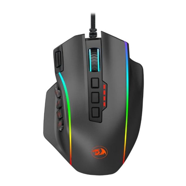 Redragon M901 Perdiction 12400DPI RGB MMO Ergo Gaming Mouse - Black