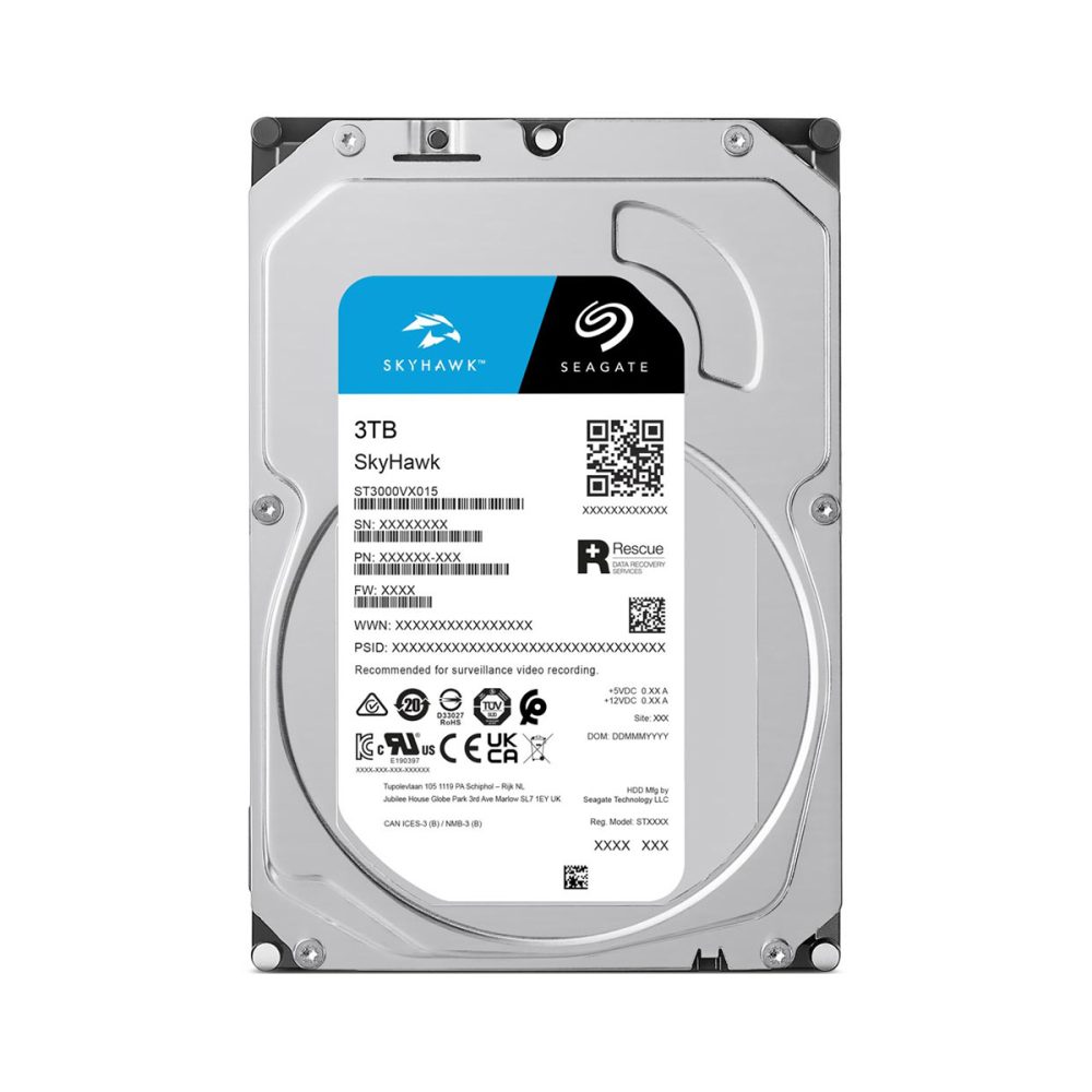 3.5" 3TB Seagate SkyHawk SATA 256MB Cache Internal Hard Drive - Image 2