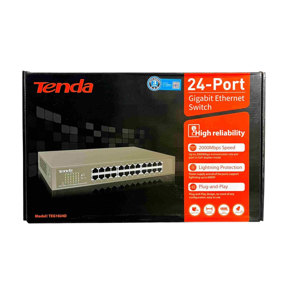 Tenda 24-port Gigabit Ethernet Desktop/Rackmount Switch - Image 2