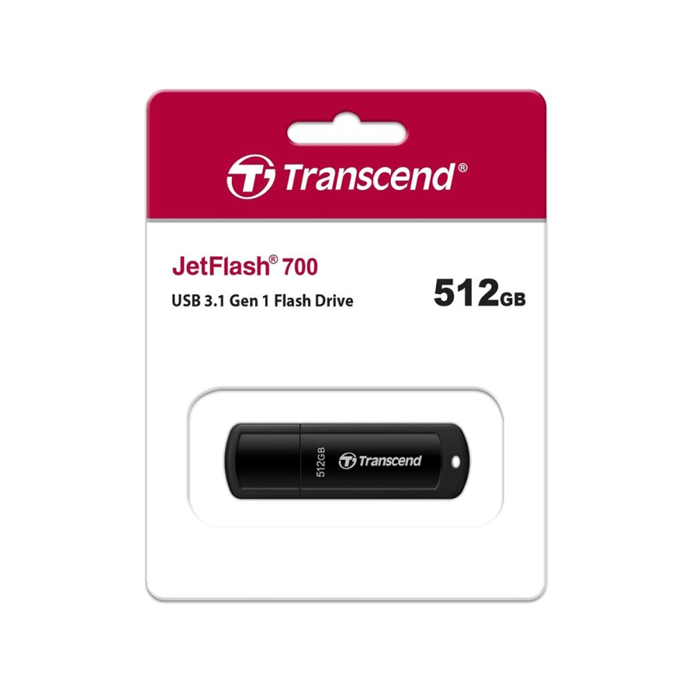 512GB Transcend JetFlash 700 USB Type-A Flash Drive Black - Image 2