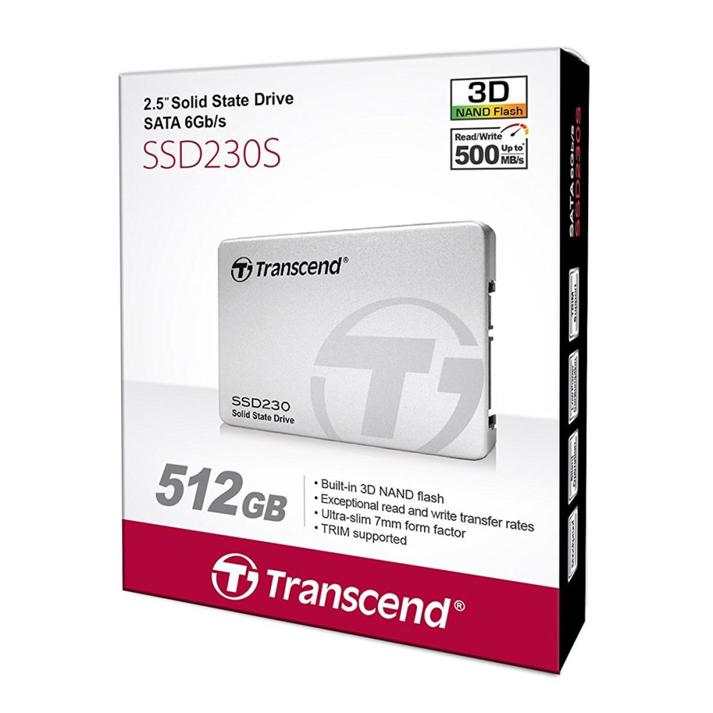 512GB Transcend SSD230 SATA III 6Gb/s 3D NAND 2.5" Solid State Drive - Image 3