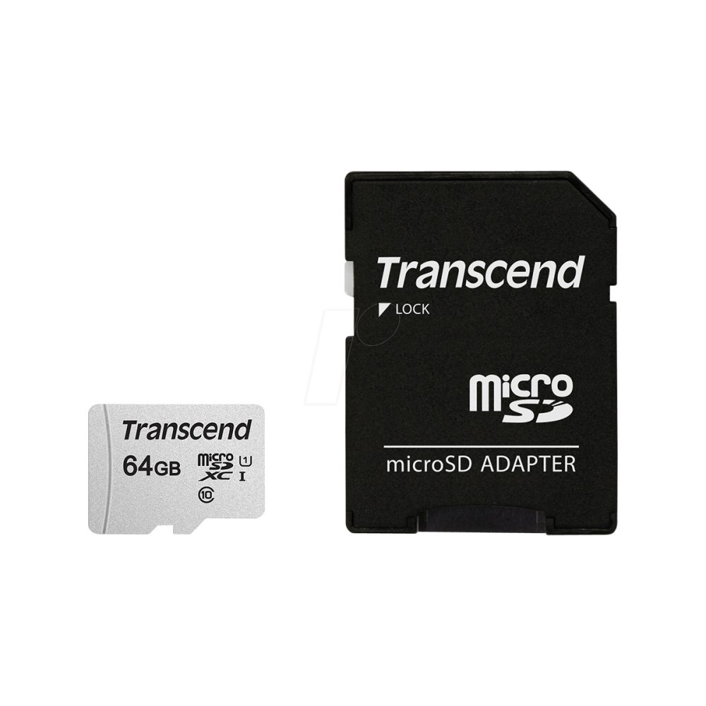 64GB Transcend MicroSD Card SDXC 300S with Adapter