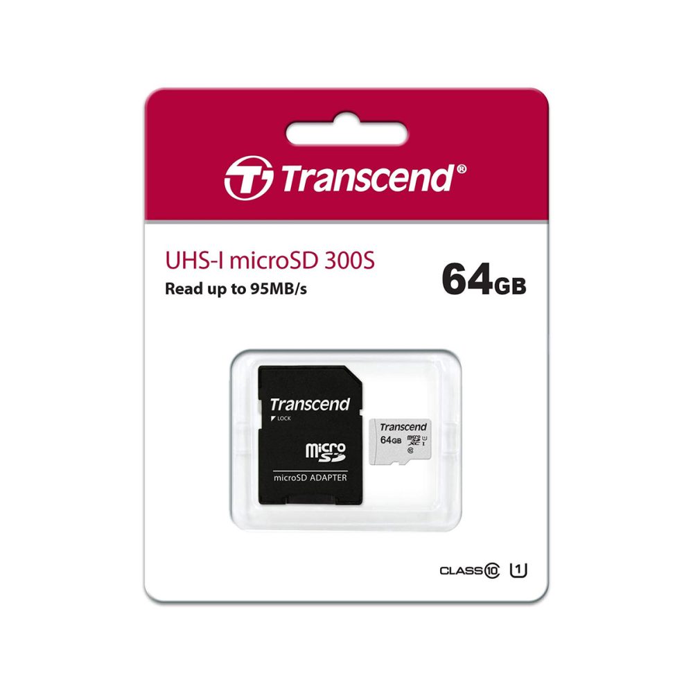 64GB Transcend MicroSD Card SDXC 300S with Adapter - Image 2