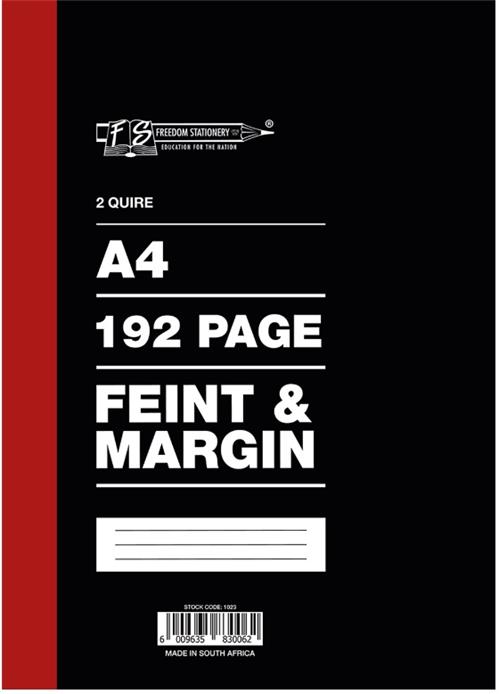 Freedom A4 2 Quire Hard Cover Counter Book 192 Page Feint