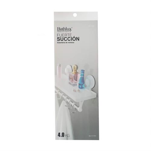 Bathlux Shelf With Hanging Rack With Suction Cup Retail Box