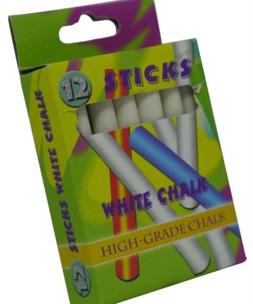 Brainware Kids White Chalk Pack Of 12 Non