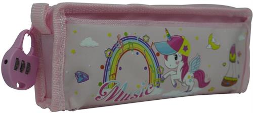 Brainware Fabric 2 Pocket 20cm Pencil Bag With Combination