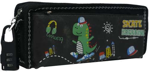 Brainware Fabric 2 Pocket 20cm Pencil Bag With Combination