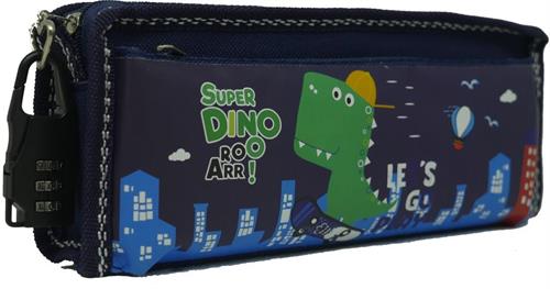 Brainware Fabric 2 Pocket 20cm Pencil Bag With Combination