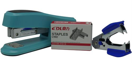 DLOffice Basic Mini Half Strip Stapler Set Blue – Includes