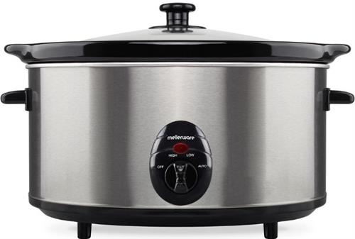 Mellerware Slow Cooker Stainless Steel Brushed 6.5L 320W