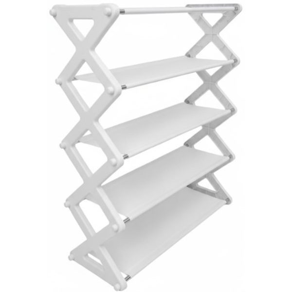 Nordic Wind Cross 5 Tier 15 Shoe Rack White