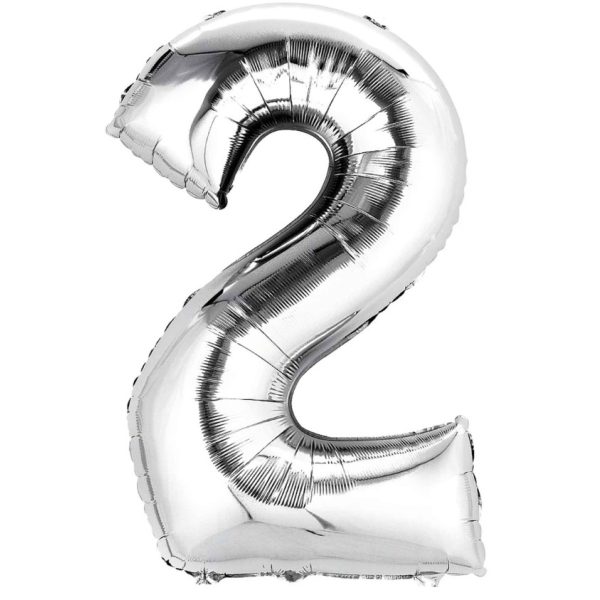 Casey 102cm Silver Balloon Number 2
