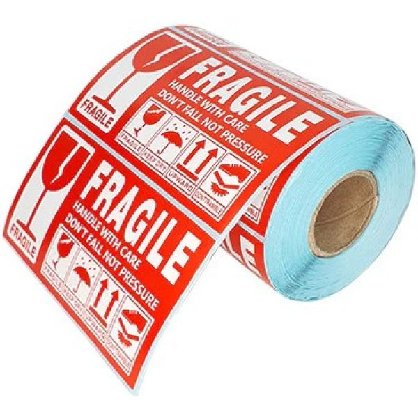 UniQue Fragile 90mm x 50mm Label Sticker Roll
