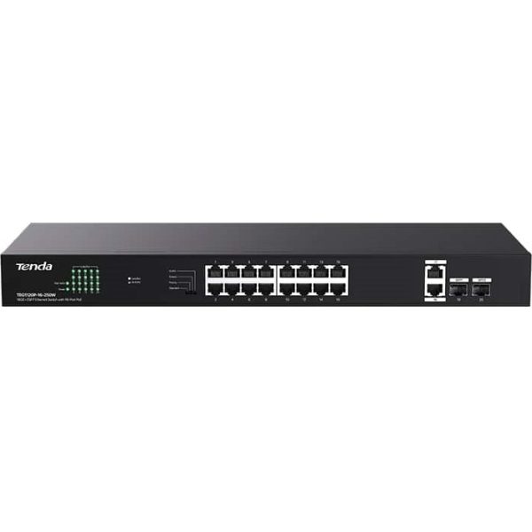 Tenda 16 PoE Plus 2SFP Port Ethernet Switch