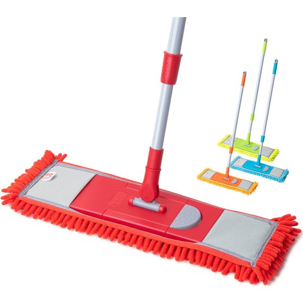 Kleaner Microfiber Extendable Flat Mop Red