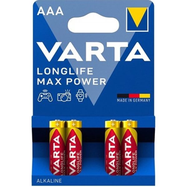 Varta LongLife Alkaline AAA Max Power 4 Pack Battery