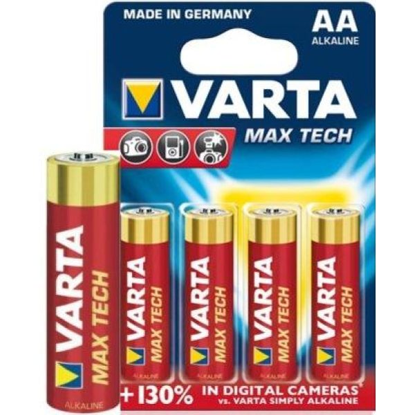 Varta Max Tech 4x AA Size Alkaline Batteries