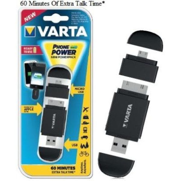 Varta Black Mini Powerpack Charger Smart 2 In 1 Solution