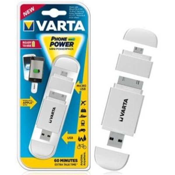 Varta White Mini Powerpack Charger Smart 2 In 1 Solution