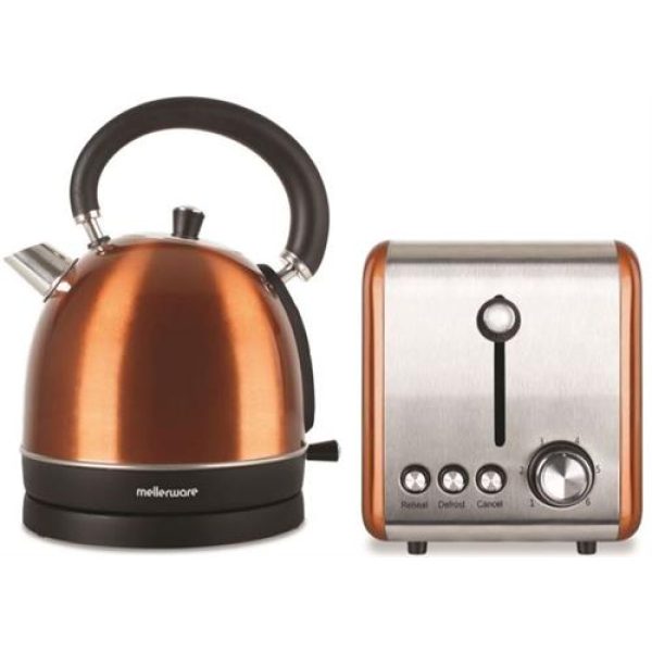 Mellerware Stainless Steel Copper Toaster And Kettle Combo Set