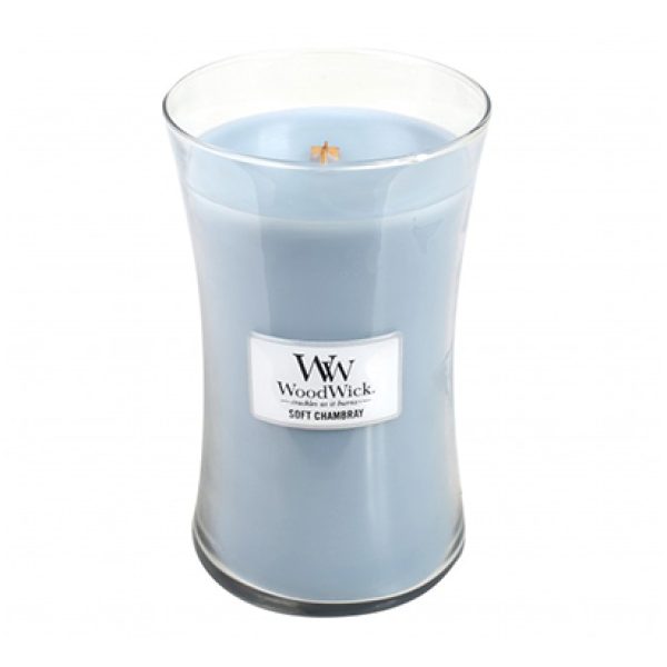 Woodwick Soft Chambray Large Candle Jar