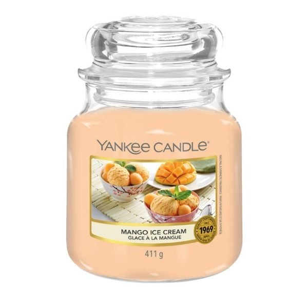 Yankee Candle Mango Ice Cream Medium Jar Retail Box No