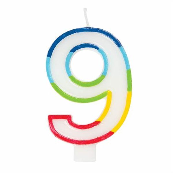 Casey 7cm Multicolor Numerical Birthday Candle Nr.9