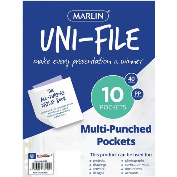 Marlin A4 File Pockets Sleeves 10's