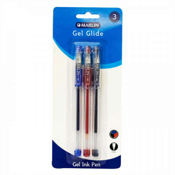 Marlin Gel Glide Gel Ink Pens Assorted Colours