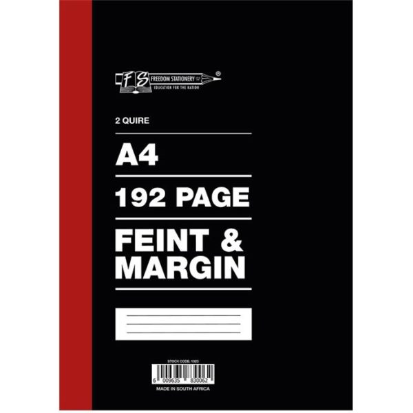 Freedom A4 2 Quire Hard Cover Counter Book 192 Page Feint