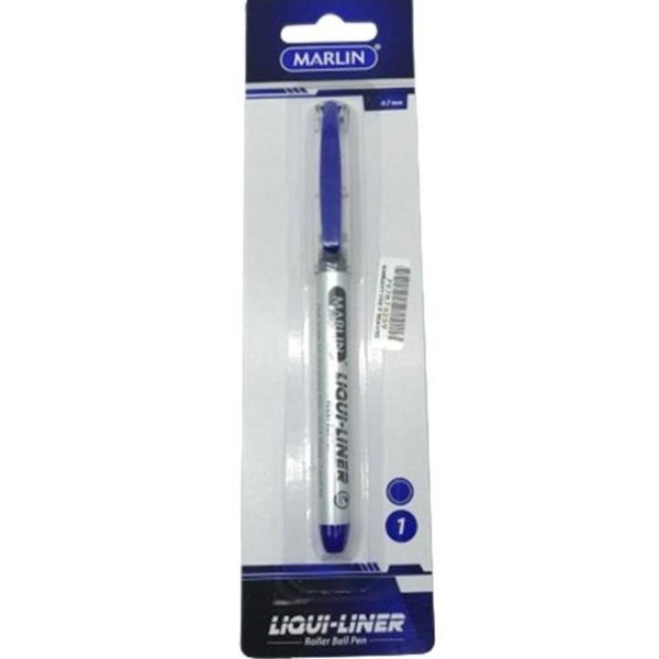 Marlin Liqui Liner Roller Ball Pen Blue Single Medium