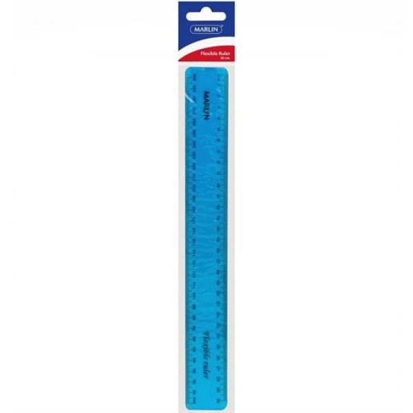 Marlin Flexible 30cm Ruler Blue