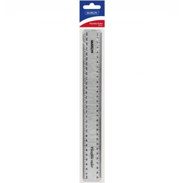 Marlin Flexible 30cm Ruler Clear