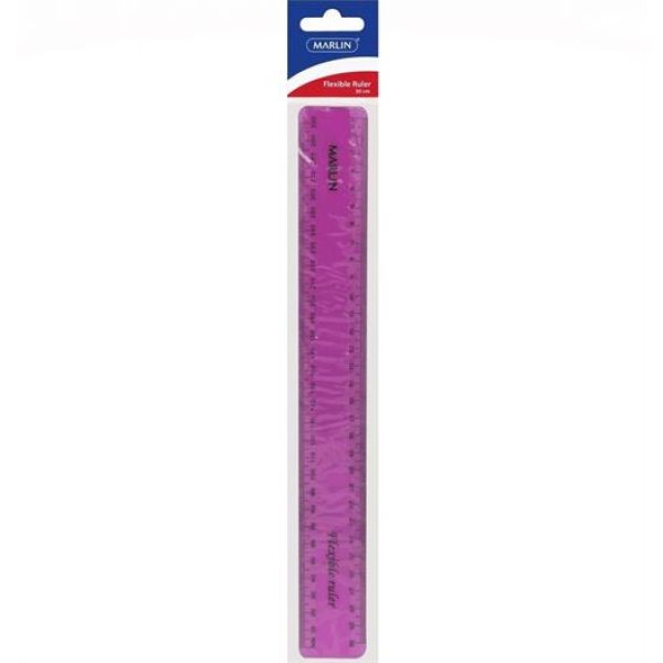 Marlin Flexible 30cm Ruler Pink