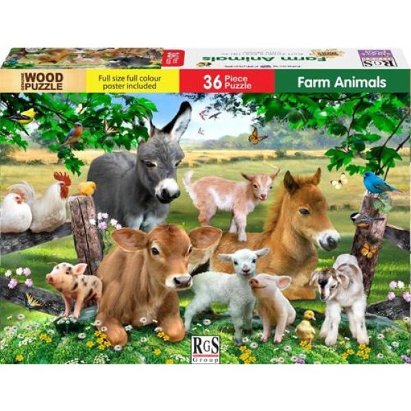 RGS 36pc Farm Animals Wooden Puzzle
