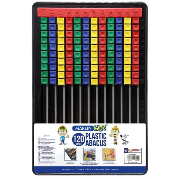 Marlin Plastic Abacus 120 Beads Flatboard