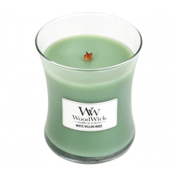Woodwick White Willow Moss Candle Medium Jar Retail Box No